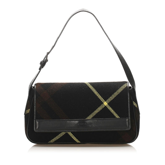 Burberry Plaid Canvas Shoulder Bag (SHG-15648)