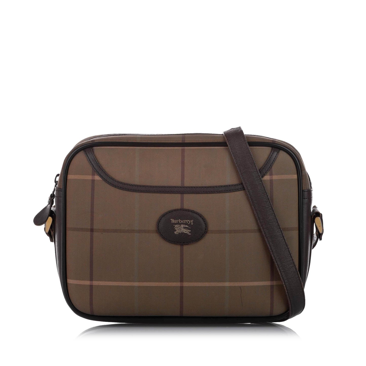 Burberry Plaid Canvas Shoulder Bag (SHG-16095)