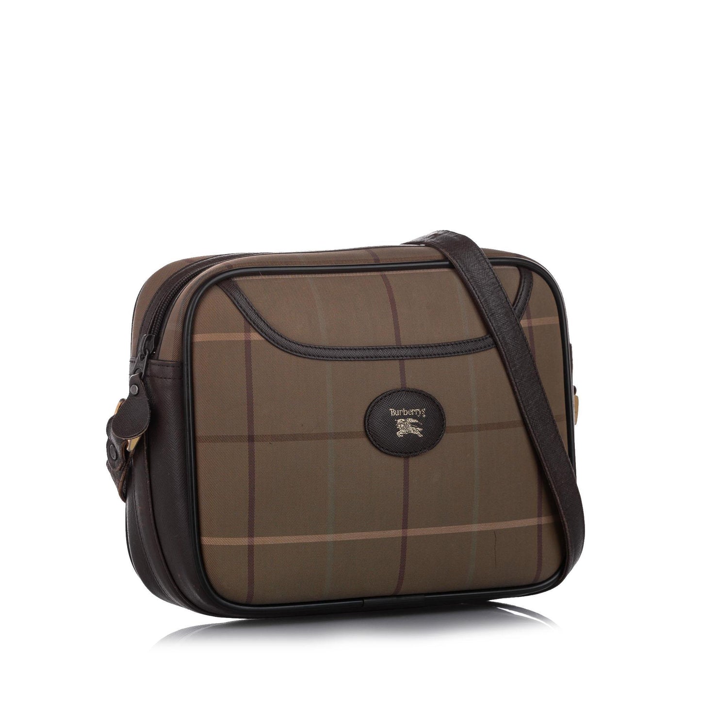 Burberry Plaid Canvas Shoulder Bag (SHG-16095)