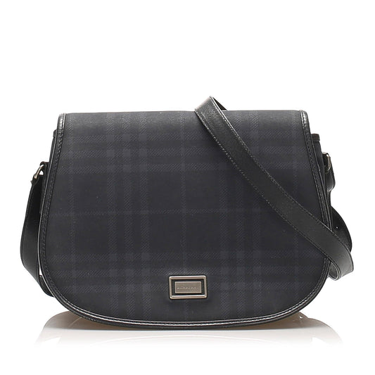 Burberry Plaid Coated Canvas Crossbody Bag (SHG-14457)