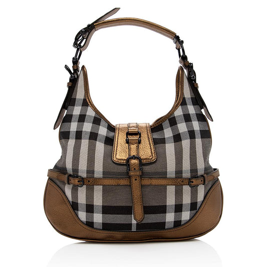 Burberry Shimmer Check Brook Hobo (SHF-13915)