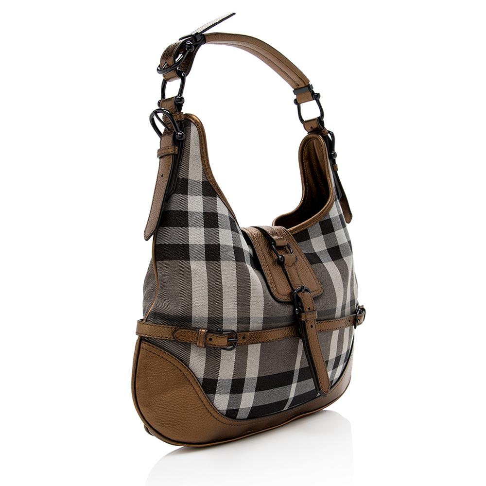 Burberry Shimmer Check Brook Hobo (SHF-13915)