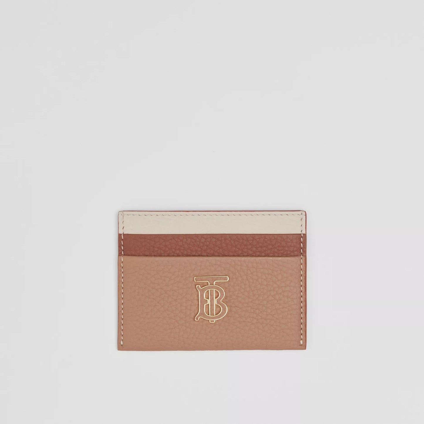 BURBERRY TRI-TONE GRAINY LEATHER TB CARD CASE
