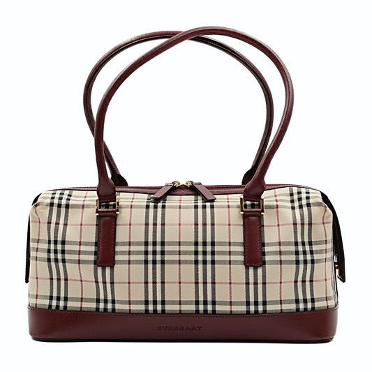 BURBERRY Burberry Burberry shoulder bag in burgundy check canvas and leather
