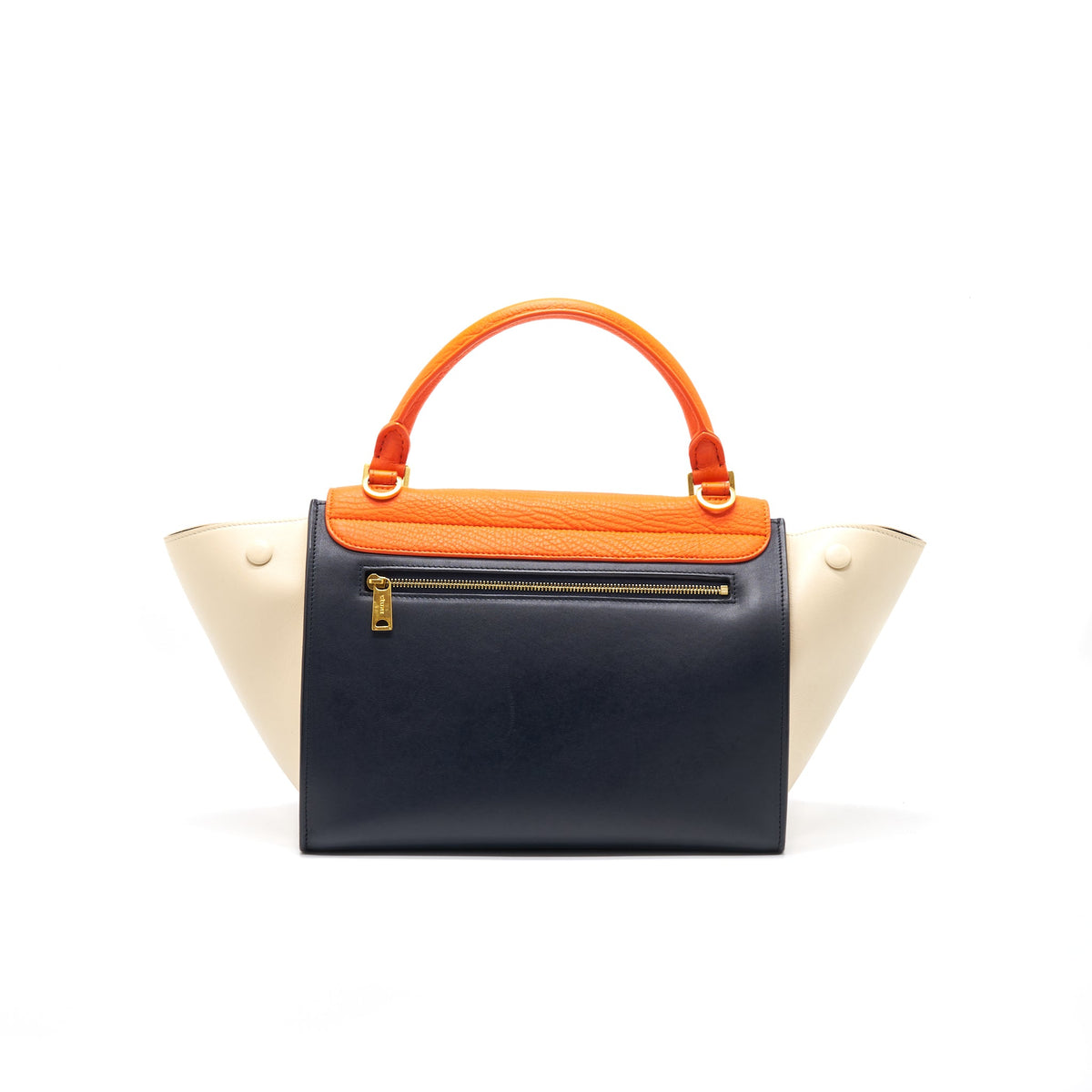 Celine trapeze Small orange/cream/black