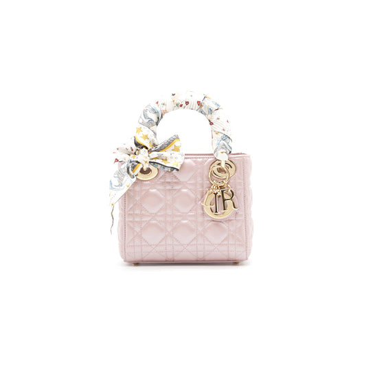 Dior Mini Lady Lotus GHW with Scarf