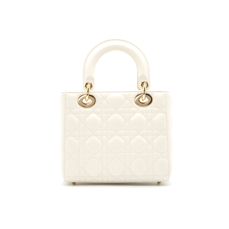 Dior Lady Dior medium Ecru GHW