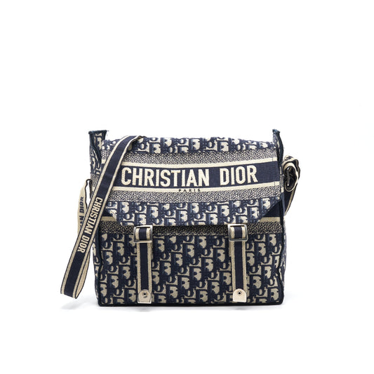 Dior Diorcamp Bag Blue Dior Oblique Embroidery