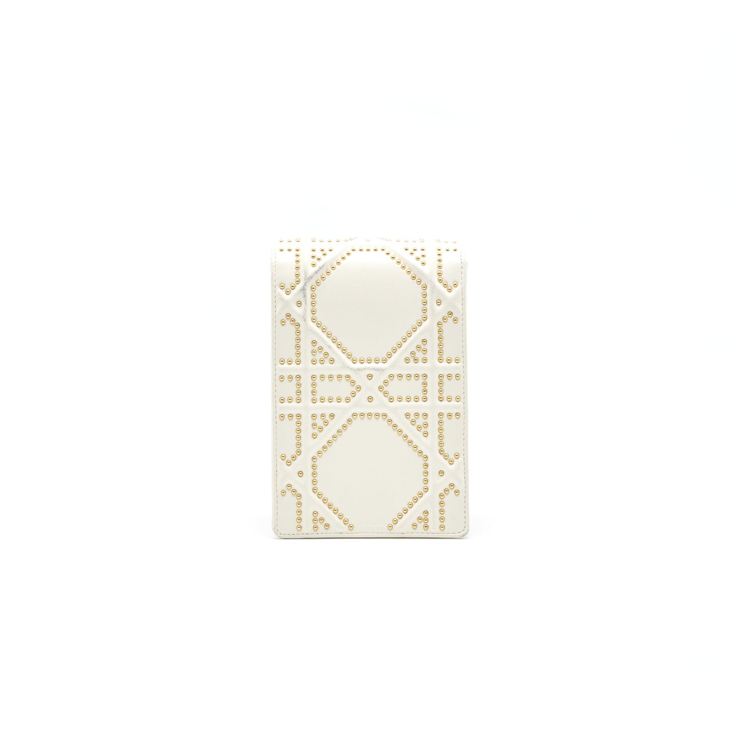 Dior Diorama Vertical Clutch Bag White GHW