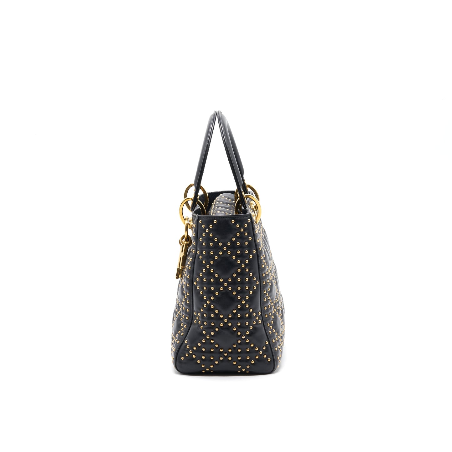 Dior Supple Lady Dior Studded Tote Bag Black GHW