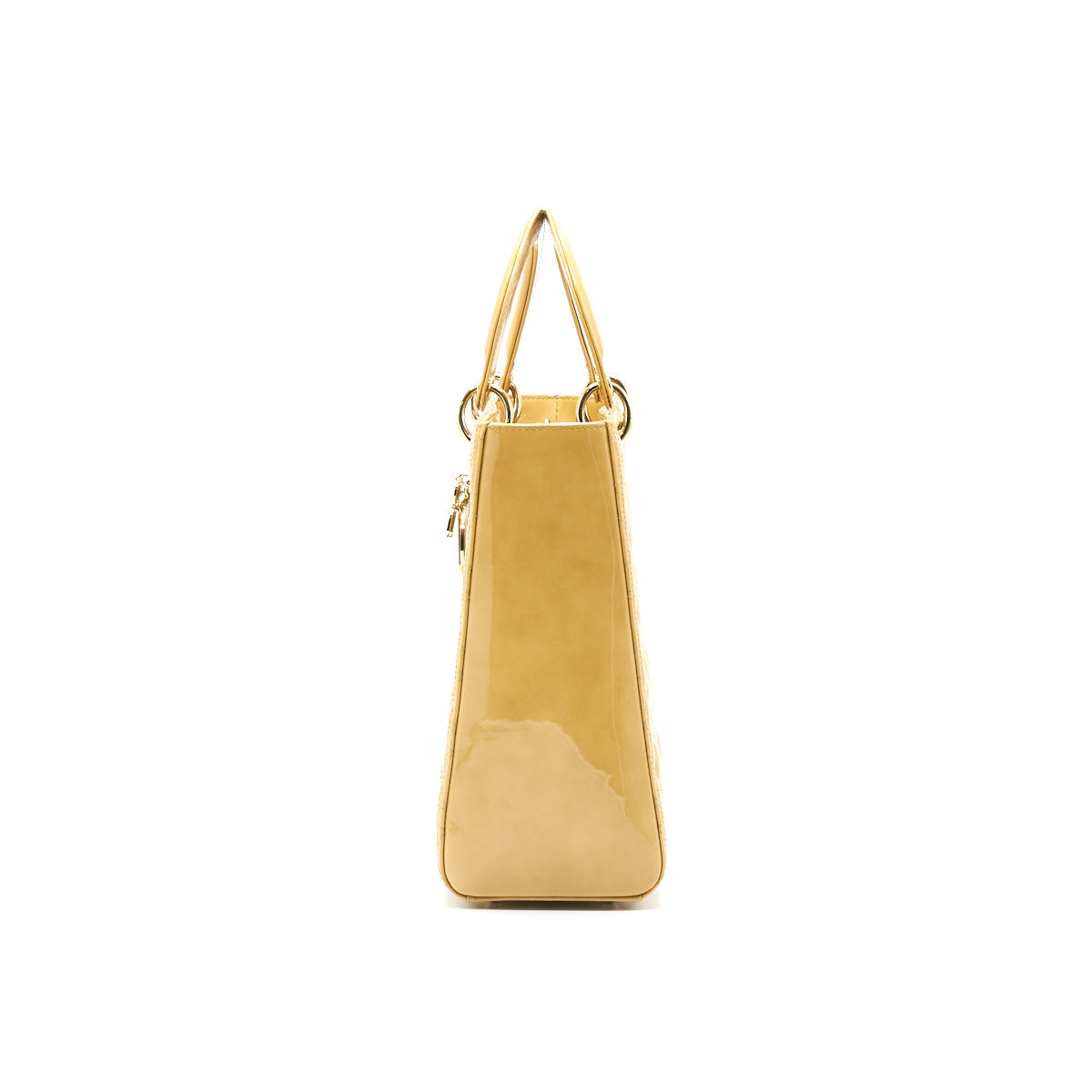Dior Lady Dior Large Patent Leather Beige GHW