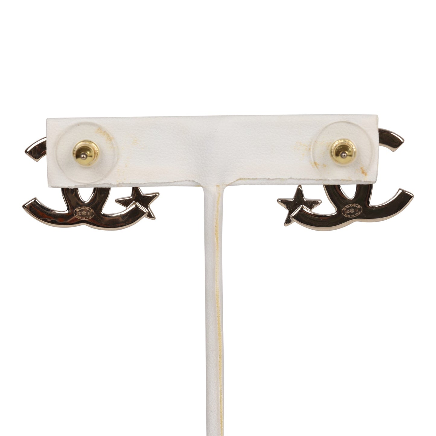 Chanel Gold and Crystal CC Star Stud Earrings