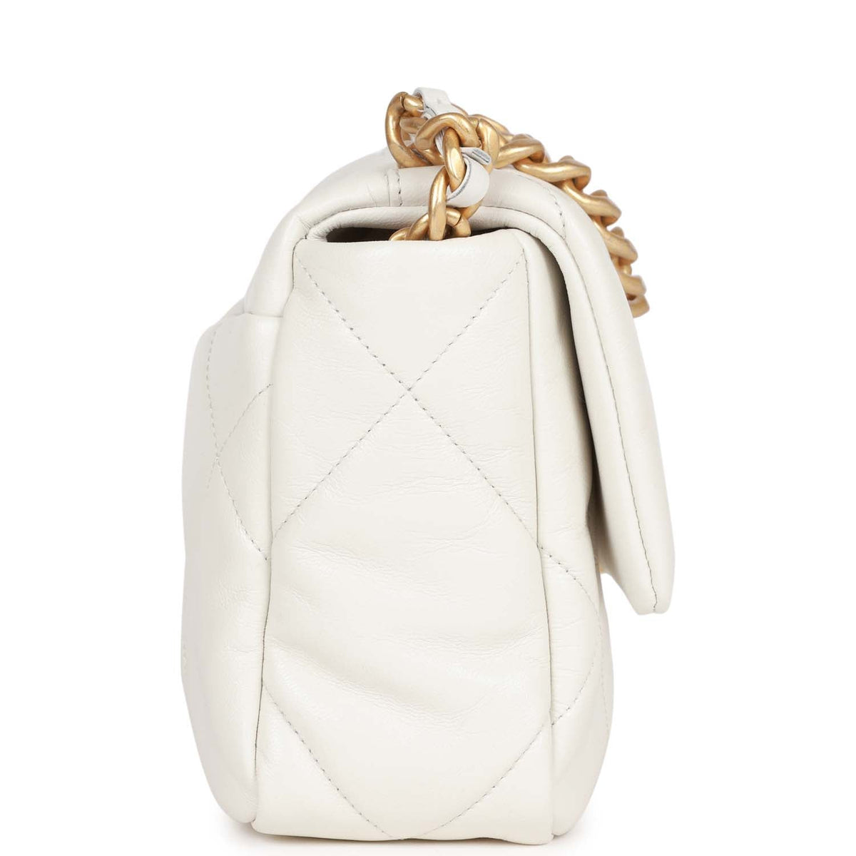 Chanel Medium  Flap Bag White Calfskin Mixed Hardware