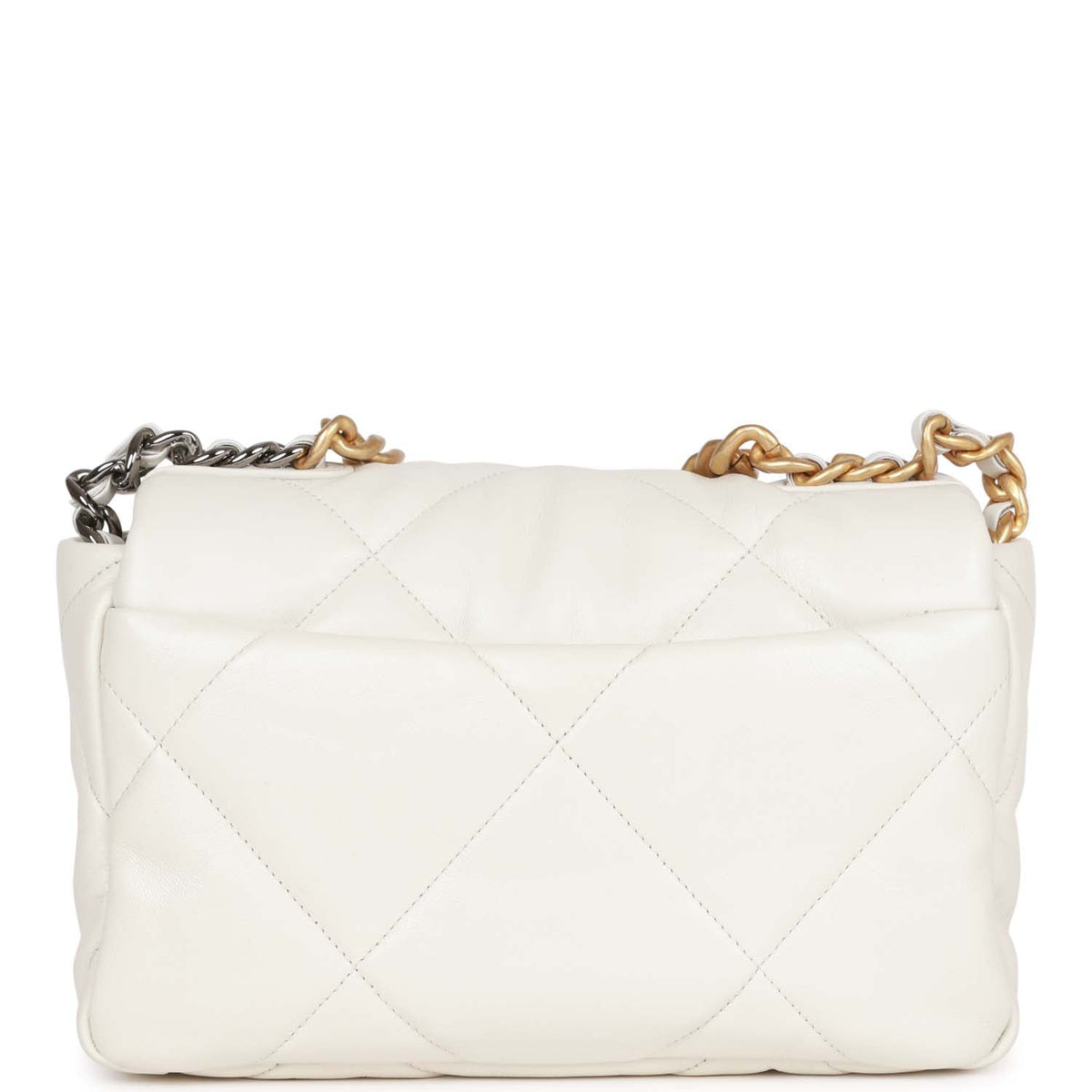 Chanel Medium  Flap Bag White Calfskin Mixed Hardware