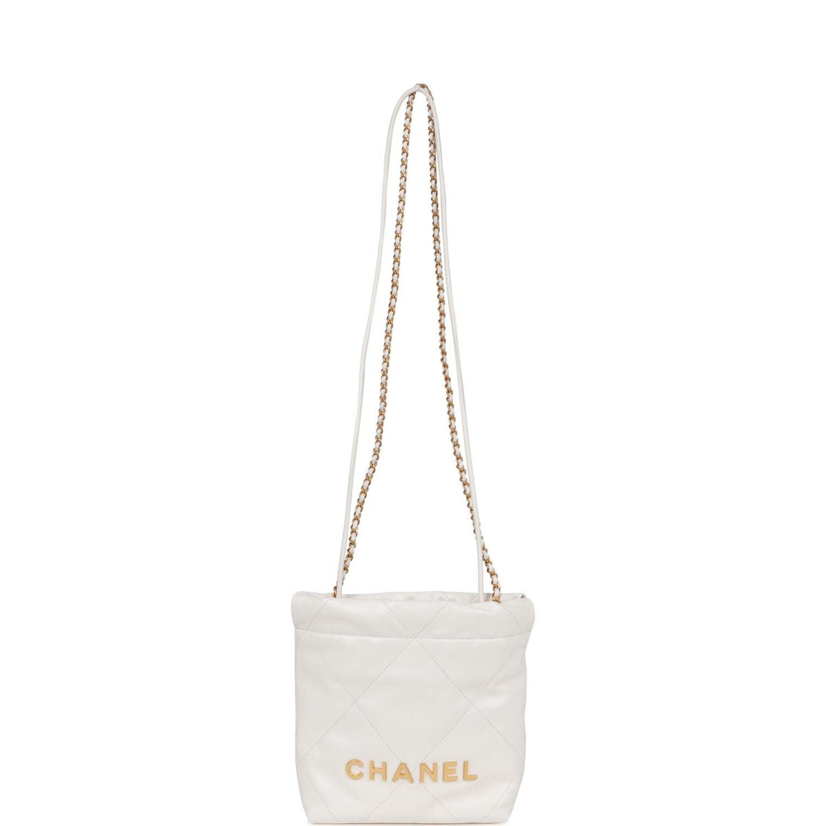 Chanel Mini  Bag White Calfskin Gold Hardware