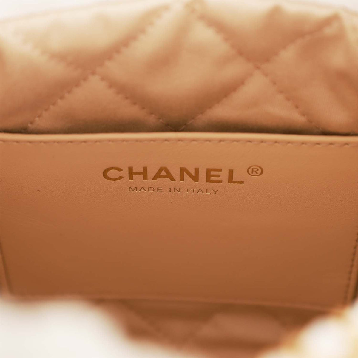Chanel Mini  Bag White Calfskin Gold Hardware
