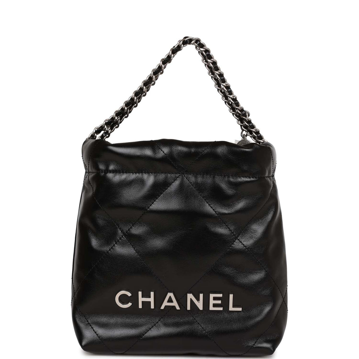 Chanel Mini  Bag Black Calfskin Silver Hardware