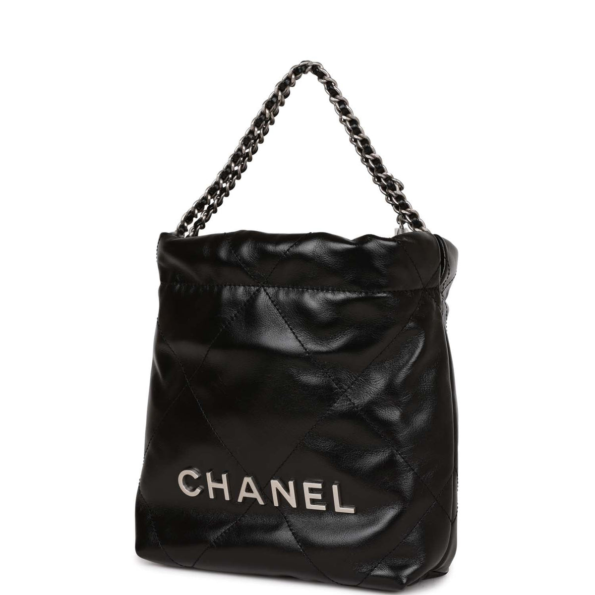Chanel Mini  Bag Black Calfskin Silver Hardware