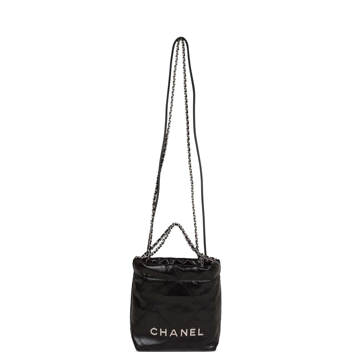 Chanel Mini  Bag Black Calfskin Silver Hardware