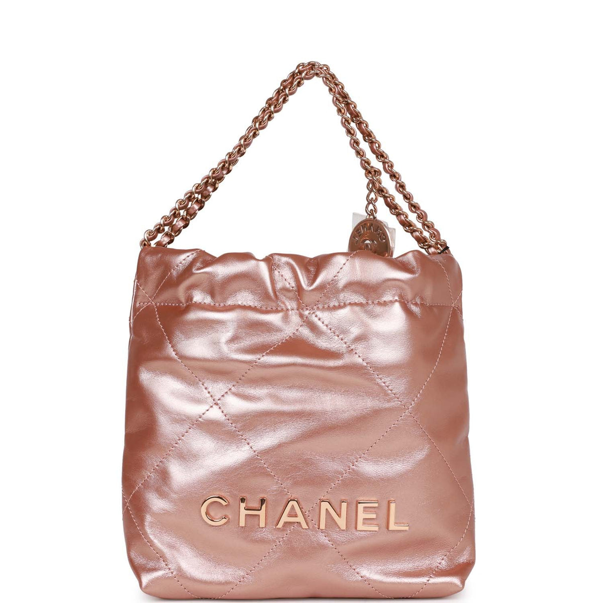 Chanel Mini  Bag Rose Gold Iridescent Calfskin Rose Gold Hardware