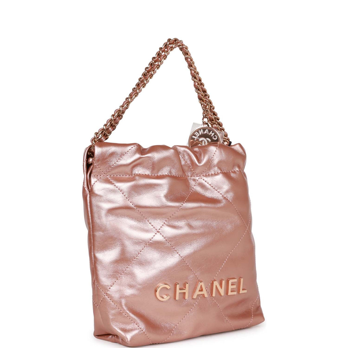 Chanel Mini  Bag Rose Gold Iridescent Calfskin Rose Gold Hardware