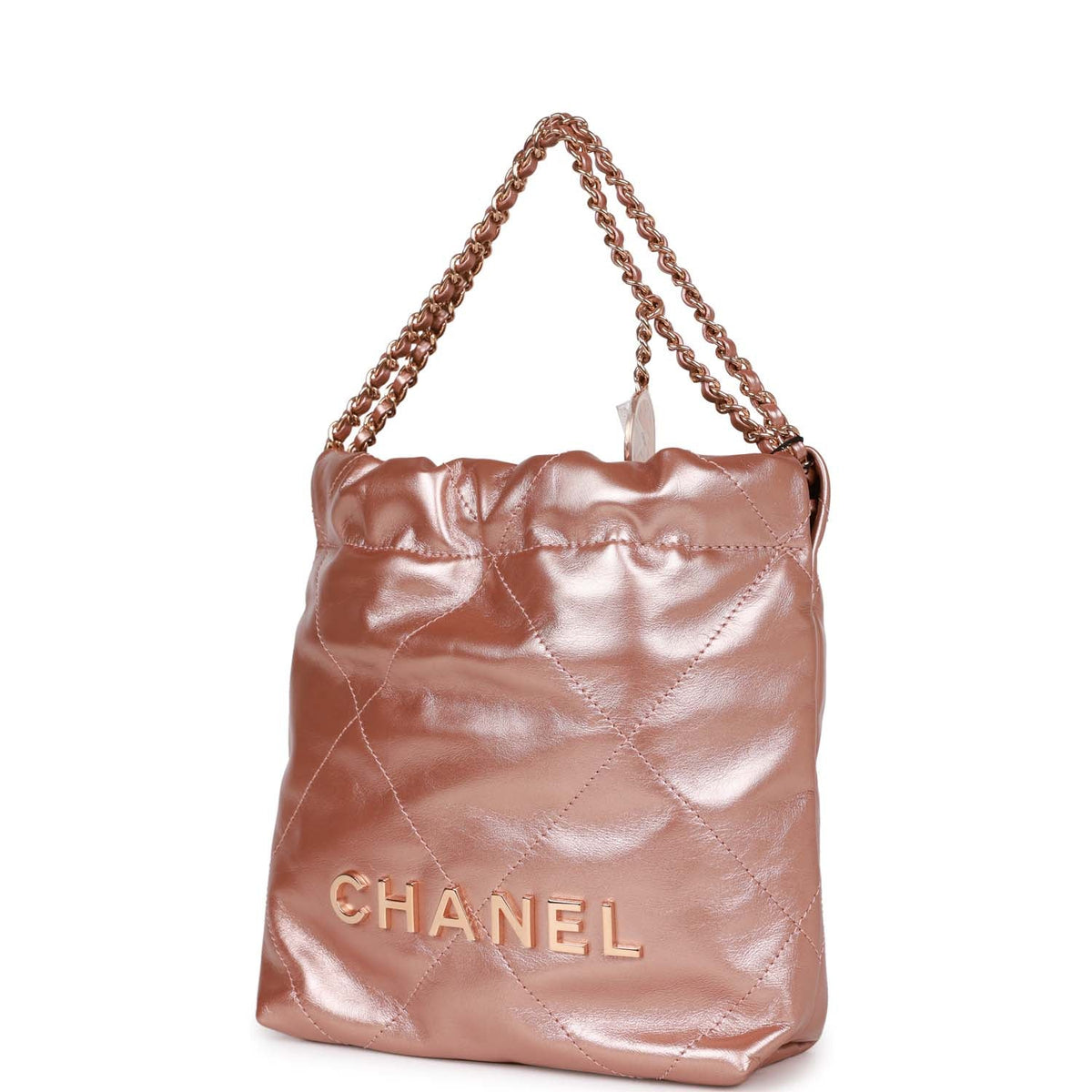 Chanel Mini  Bag Rose Gold Iridescent Calfskin Rose Gold Hardware