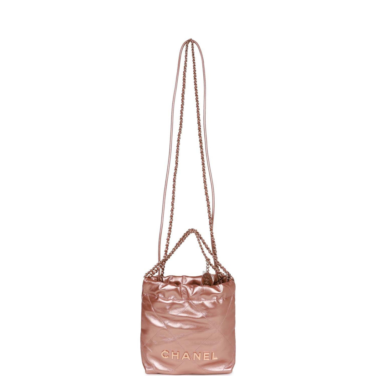 Chanel Mini  Bag Rose Gold Iridescent Calfskin Rose Gold Hardware