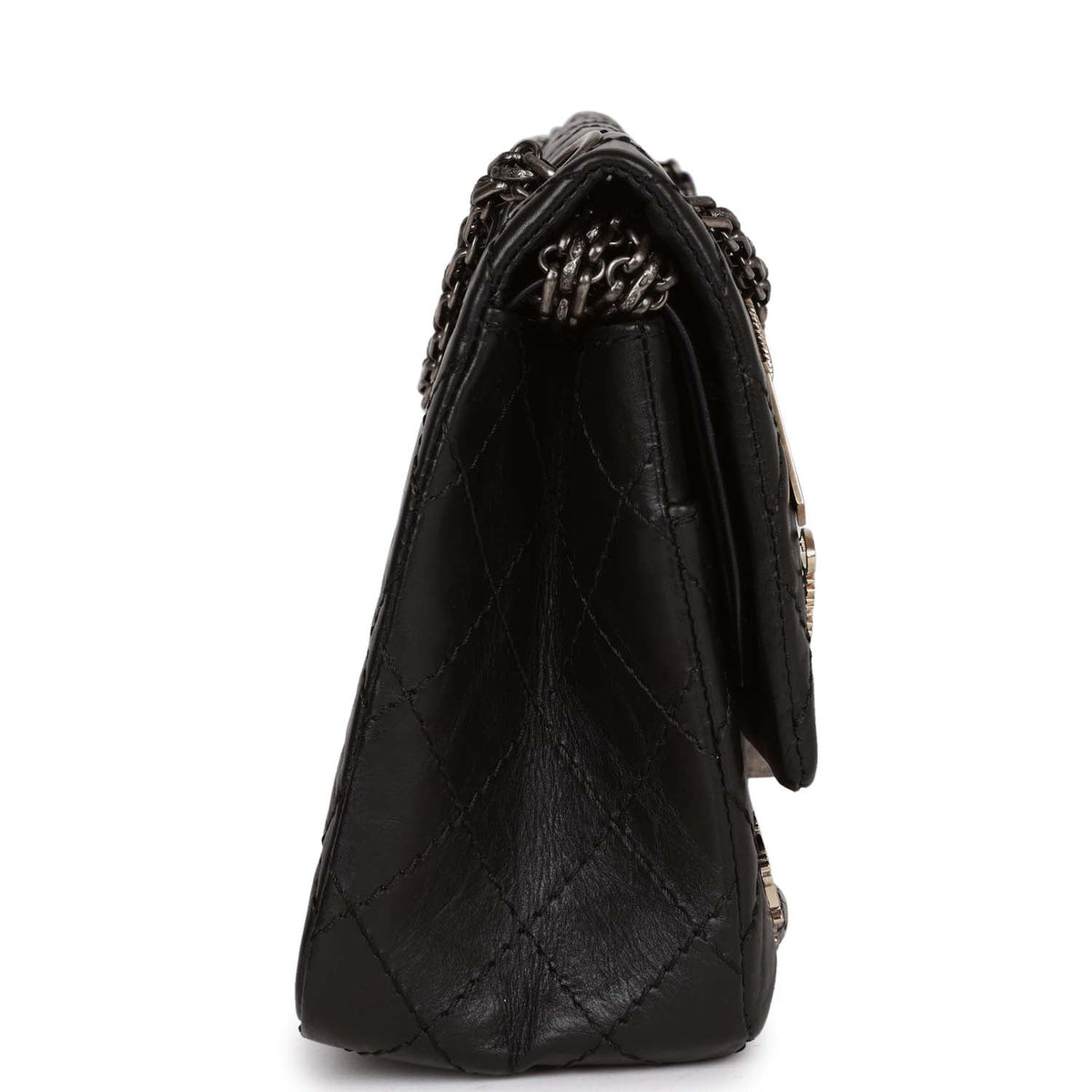 Chanel Lucky Charms Reissue . Flap Bag Black Aged Calfskin Ruthenium Hardware