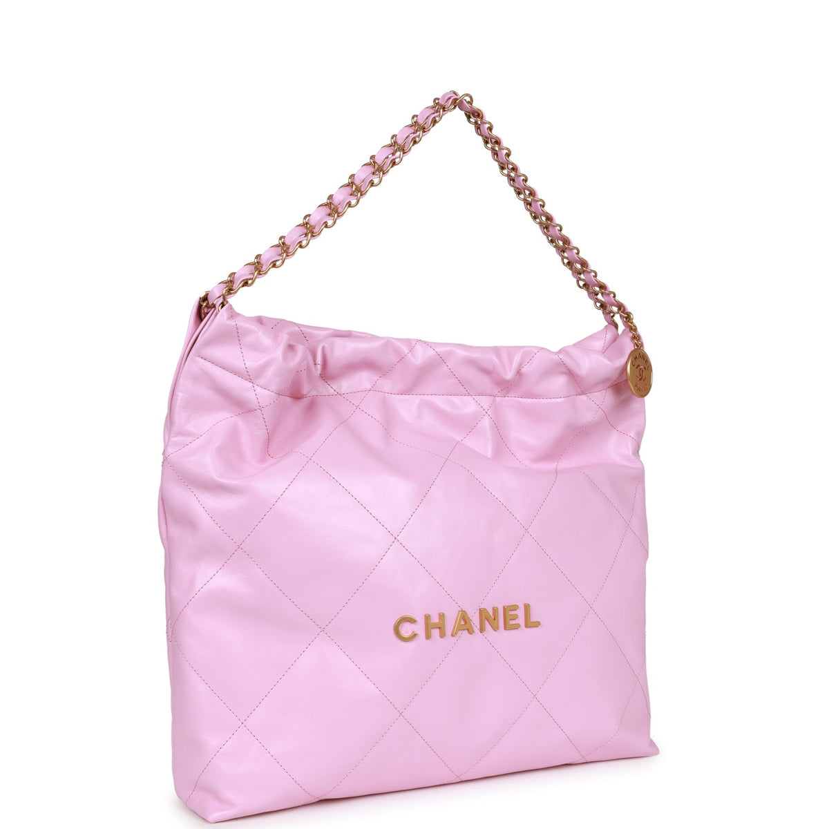 Chanel Small  Bag Pink Calfskin Antique Gold Hardware