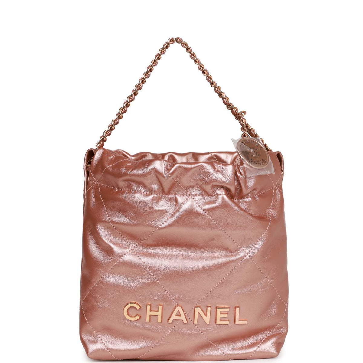 Chanel Mini  Bag Rose Gold Iridescent Calfskin Rose Gold Hardware