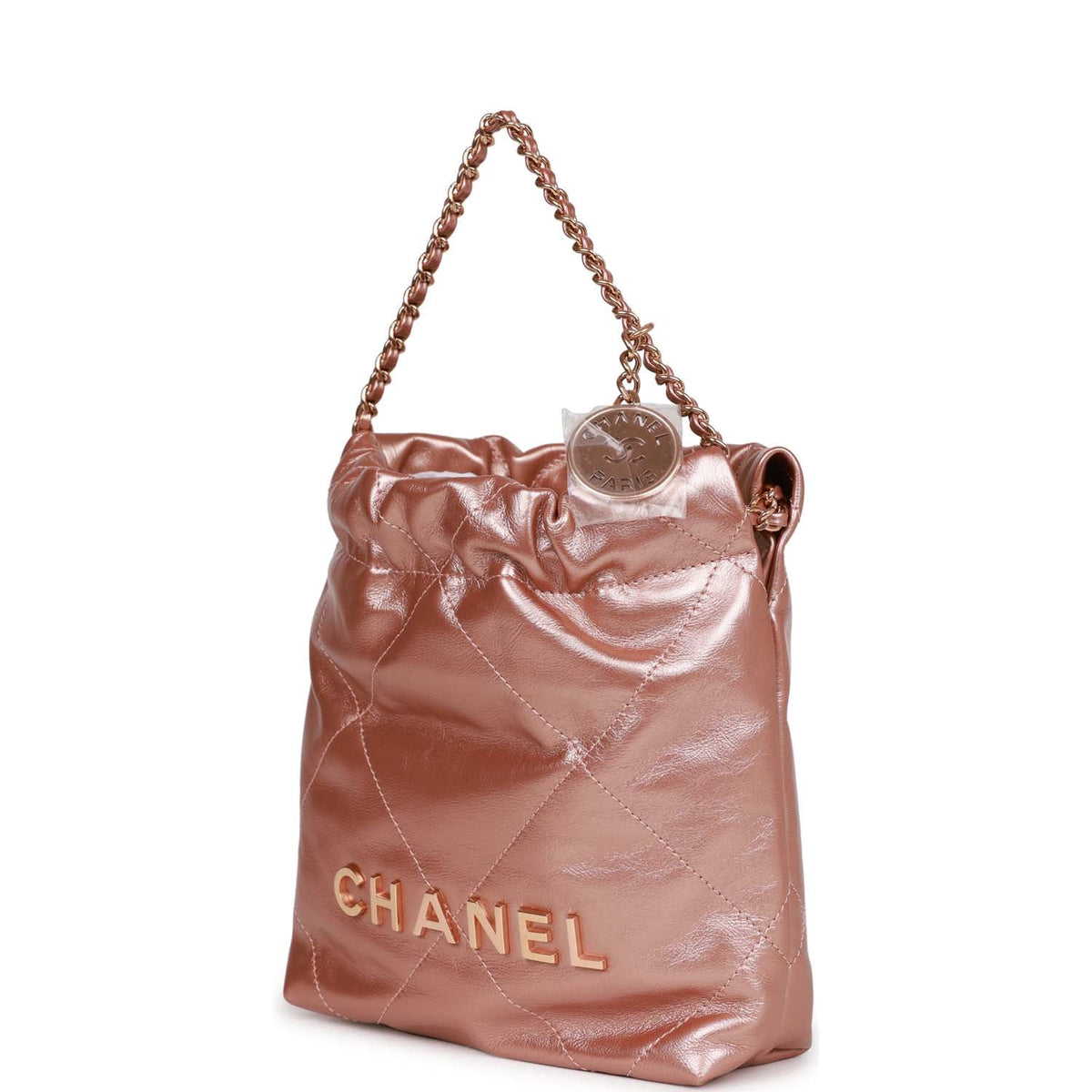 Chanel Mini  Bag Rose Gold Iridescent Calfskin Rose Gold Hardware
