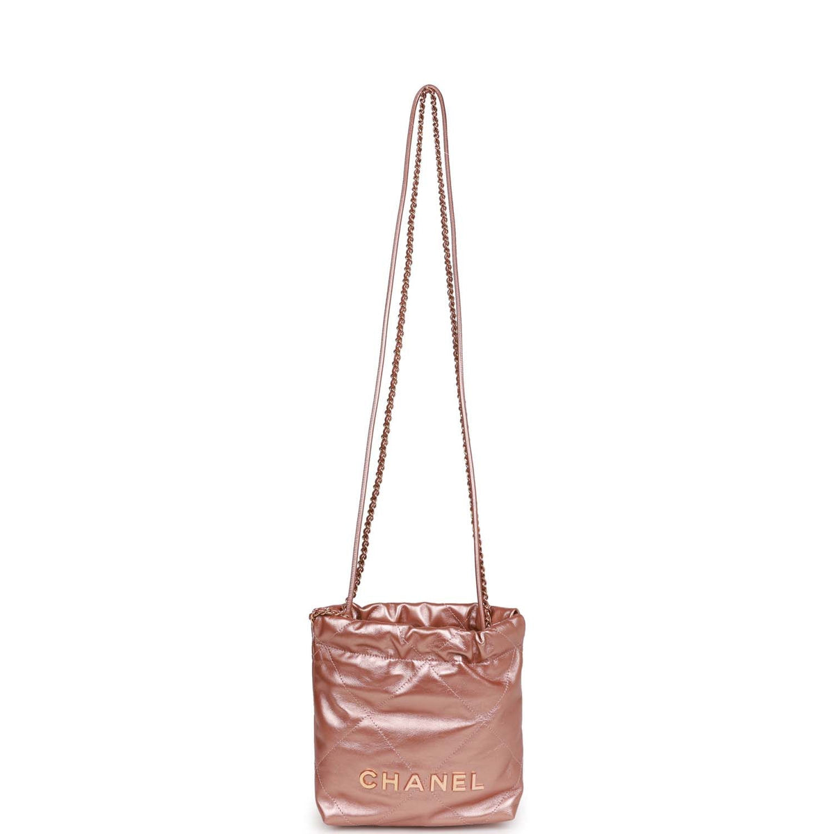 Chanel Mini  Bag Rose Gold Iridescent Calfskin Rose Gold Hardware