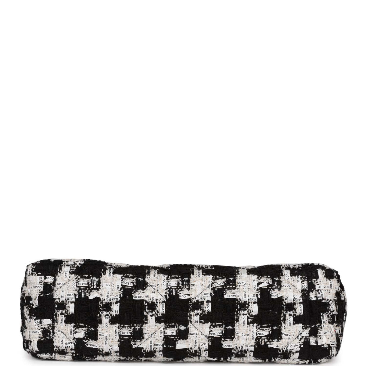 Chanel Medium  Flap Bag Black and White Tweed Mixed Hardware