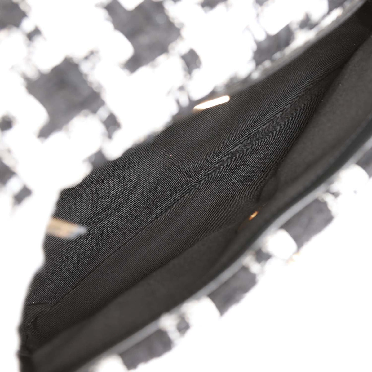 Chanel Medium  Flap Bag Black and White Tweed Mixed Hardware