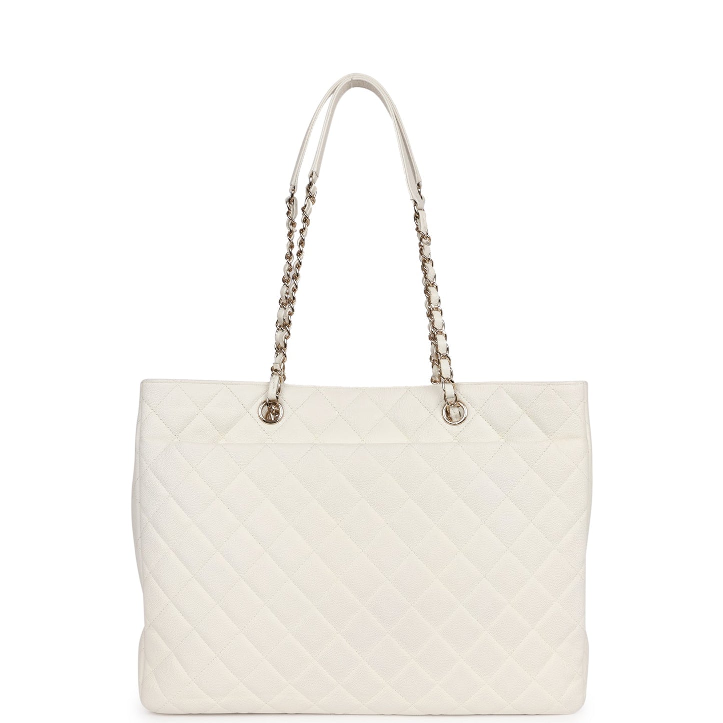 Chanel Large Classic Timeless Tote White Caviar Light Gold Hardware