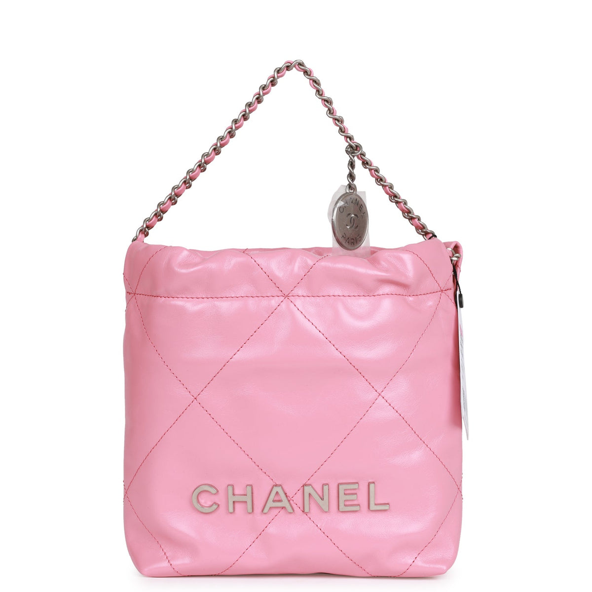 Chanel Mini  Bag Pink Calfskin Silver Hardware