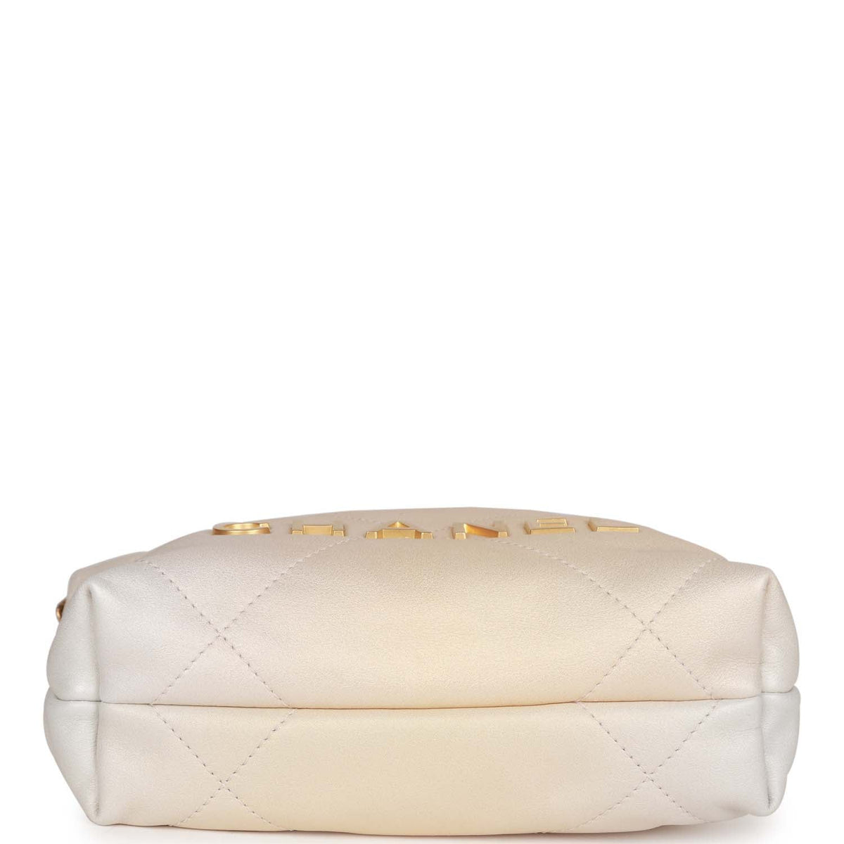 Chanel Mini  Bag Champagne Iridescent Calfskin Gold Hardware