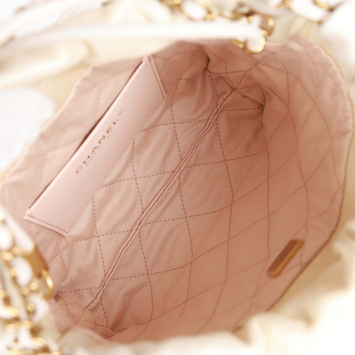 Chanel Mini  Bag Champagne Iridescent Calfskin Gold Hardware