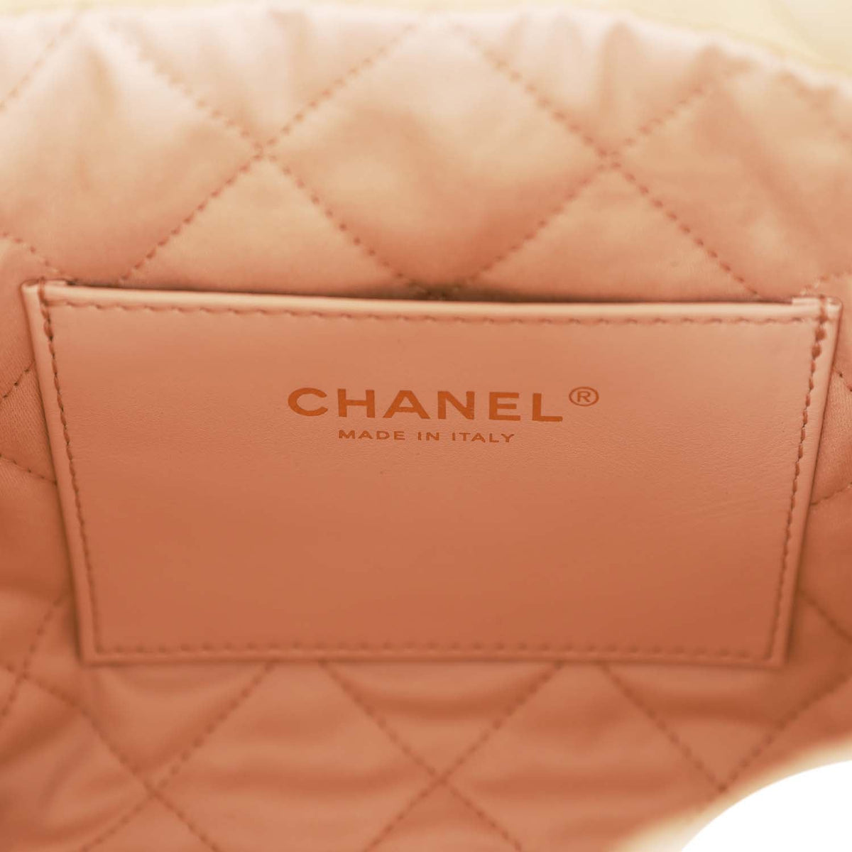 Chanel Mini  Bag Champagne Iridescent Calfskin Gold Hardware