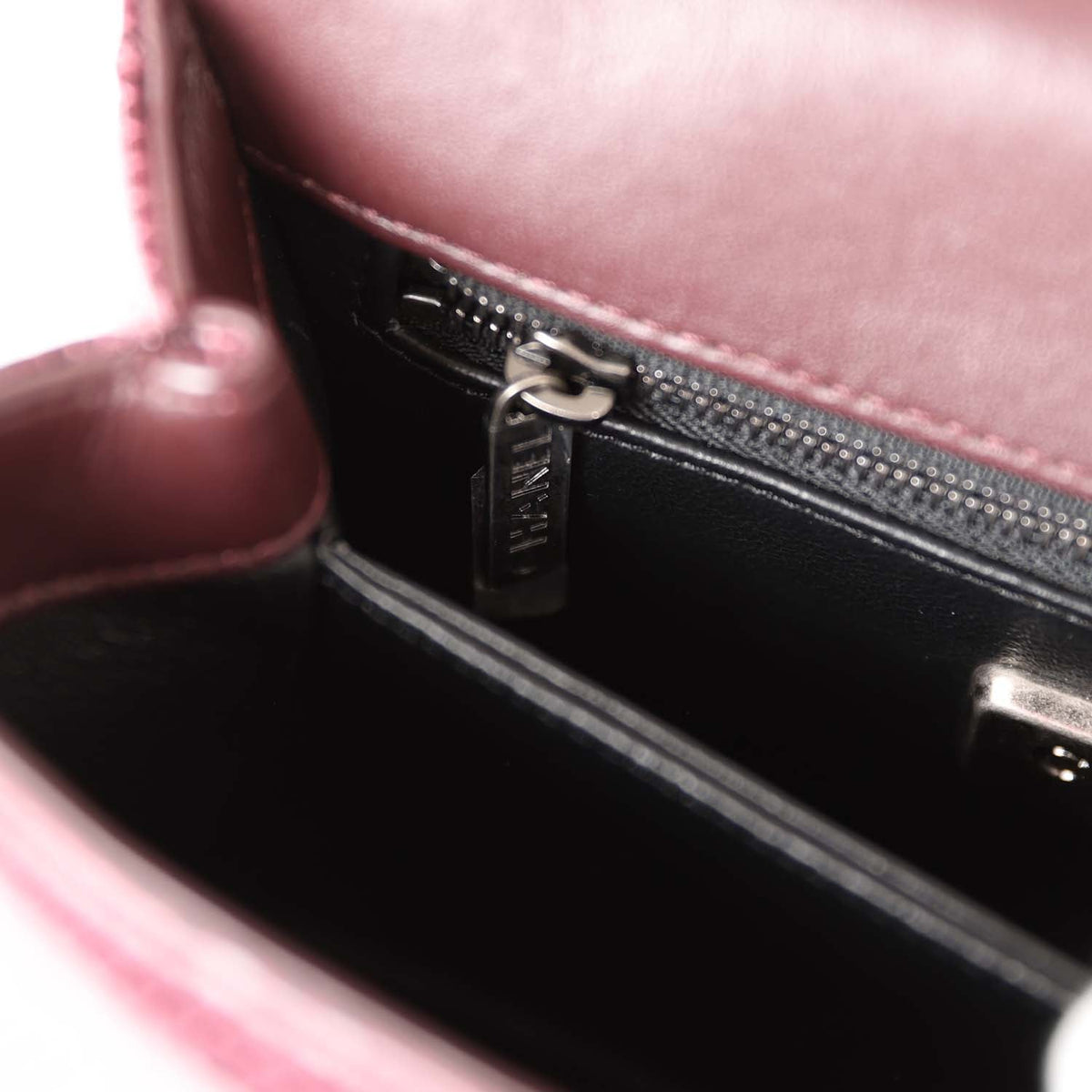 Chanel Mini Coco Handle Burgundy Lizard Ruthenium Hardware