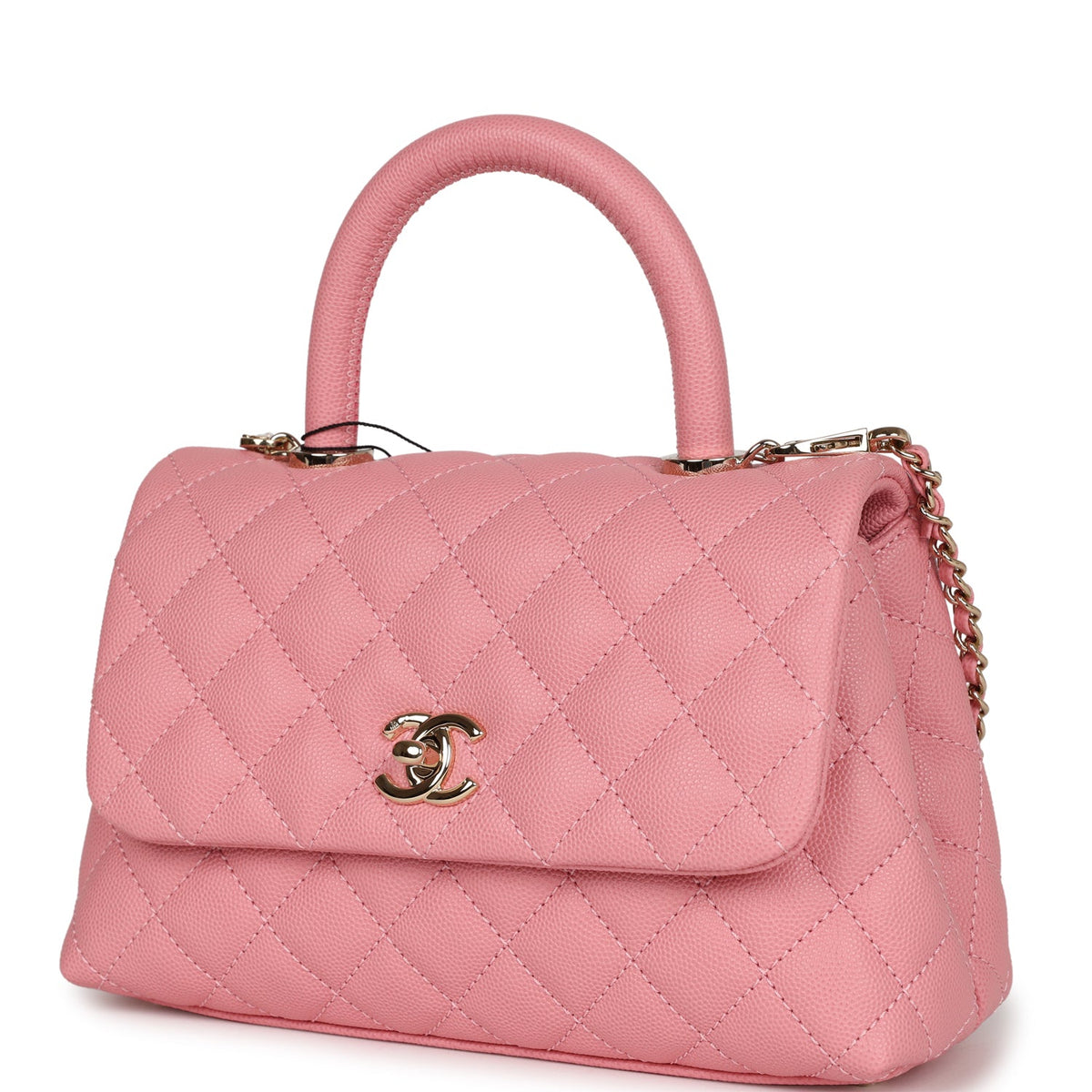 Chanel Small Coco Handle Dark Pink Caviar Light Gold Hardware