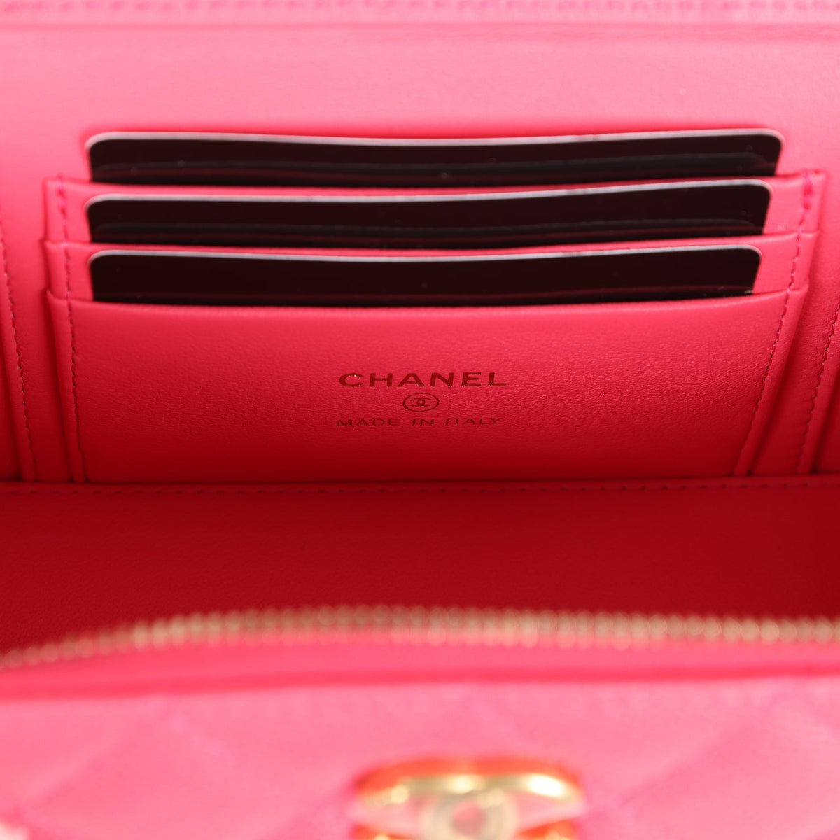 Chanel Small Vanity Case Hot Pink Caviar Brushed Gold Hardware