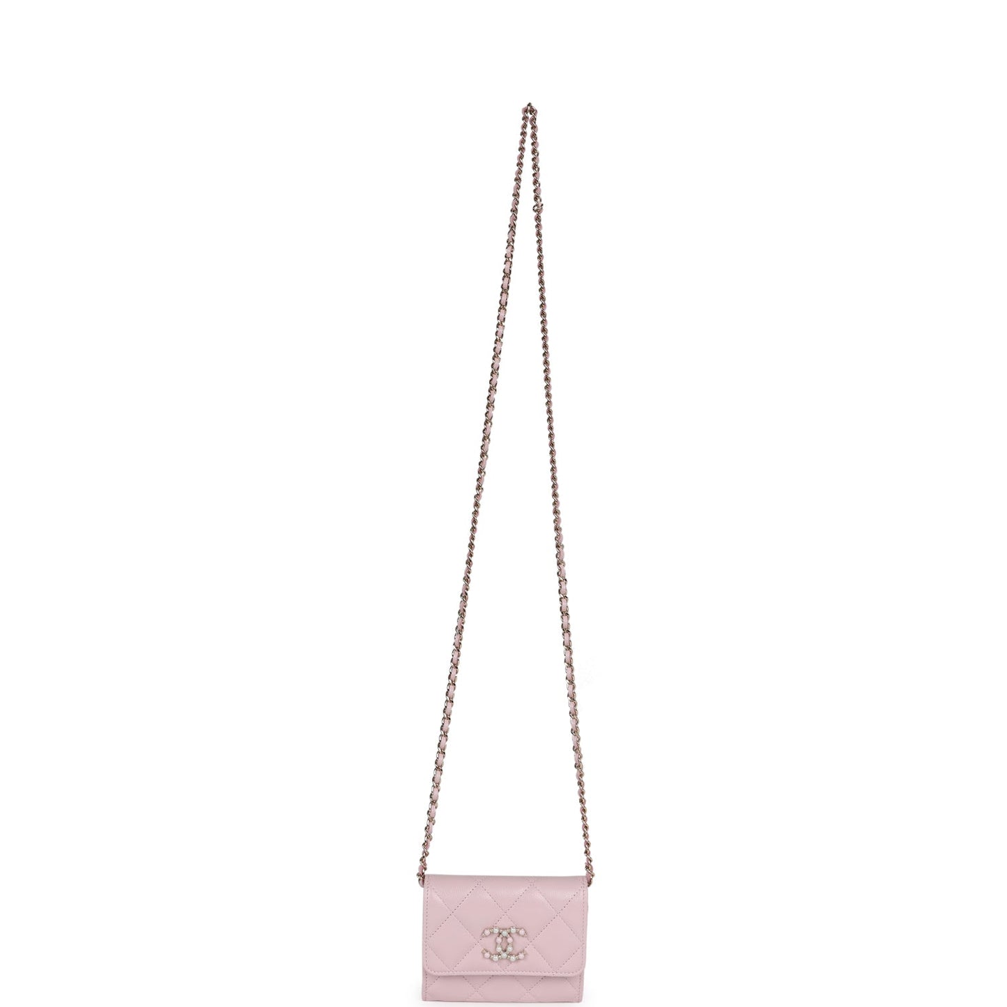 Chanel Mini Crossbody Pink Caviar Light Gold Hardware