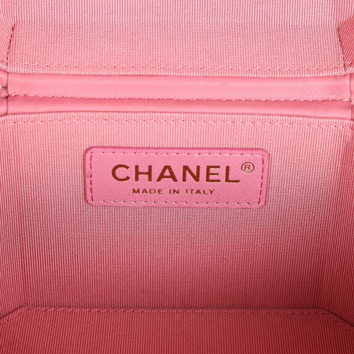 Chanel Mini Hexagon Top Handle Vanity Case Dark Pink Lambskin Gold Hardware