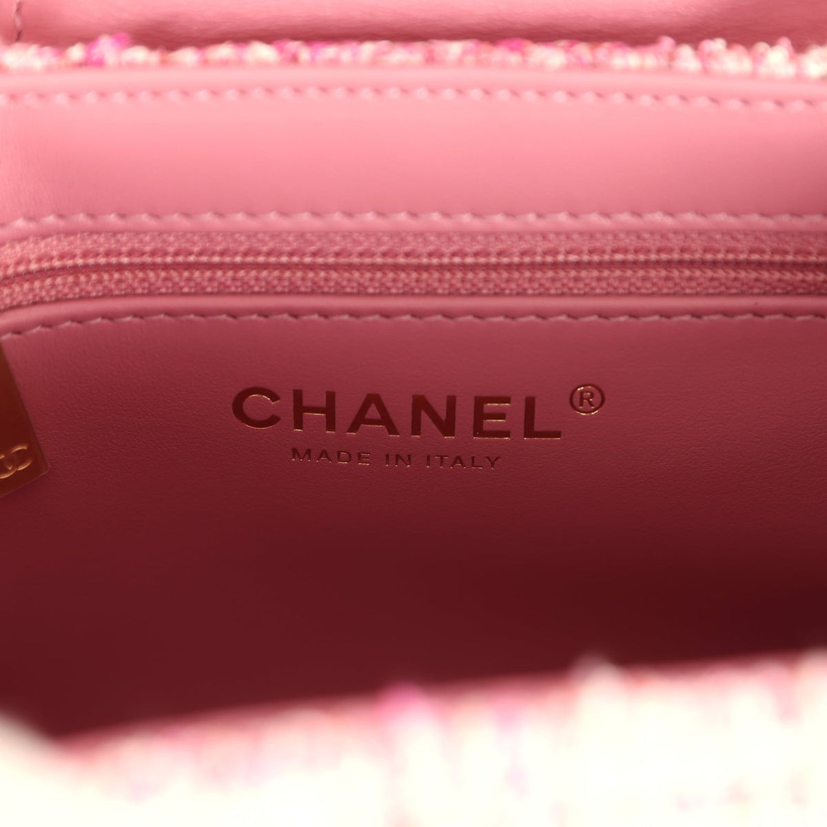 Chanel Small Kelly Shopper Pink Tweed Brushed Gold Hardware