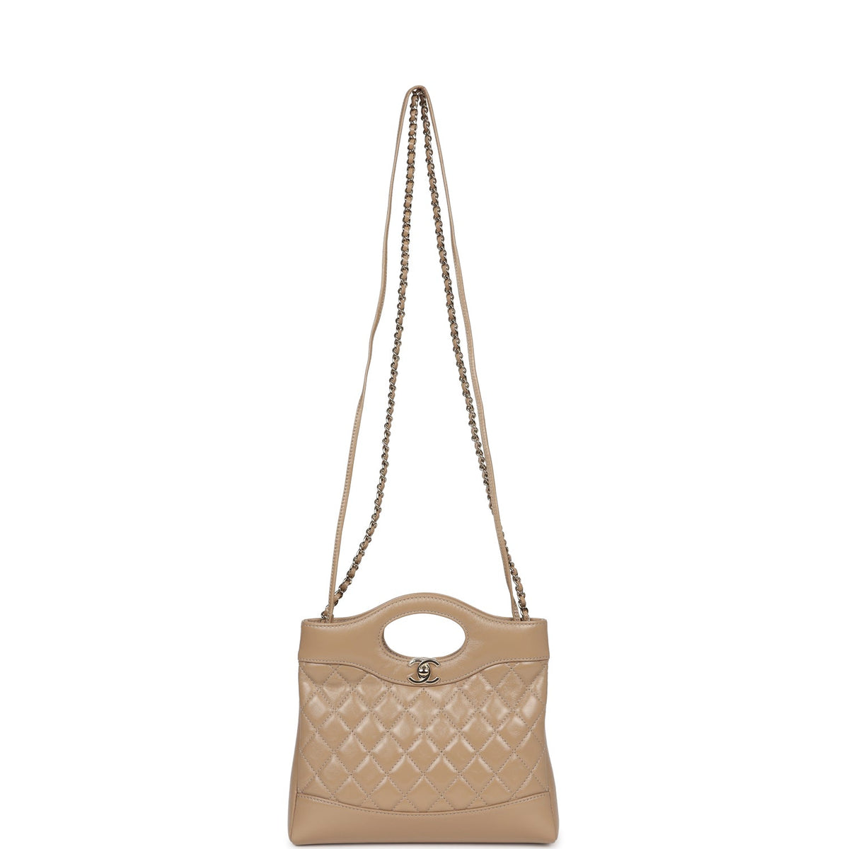 Chanel Small 31 Shopper Dark Beige Lambskin Light Gold Hardware