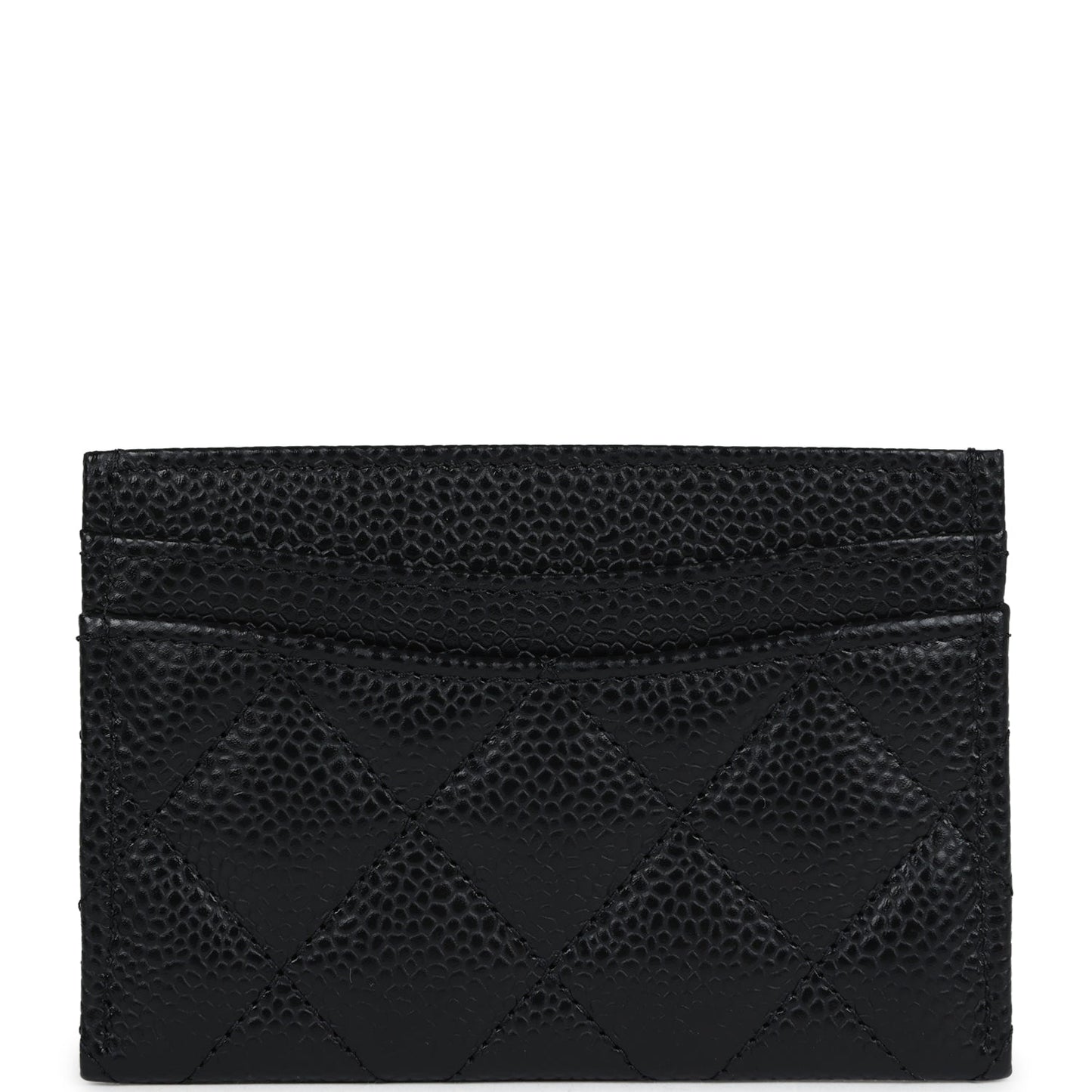 Chanel Classic Card Holder Black Caviar Silver Hardware