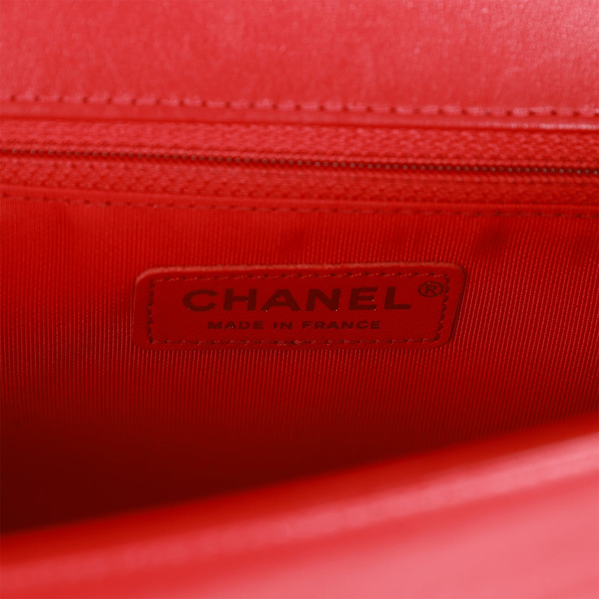 Chanel New Medium Boy Bag Red Lambskin Antique Gold Hardware