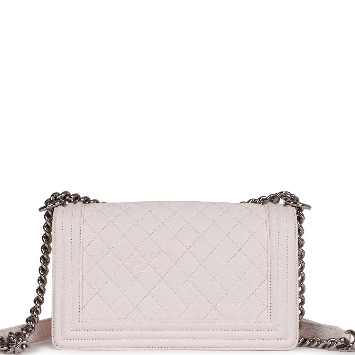 Chanel Medium Boy Light Pink Caviar Silver Hardware