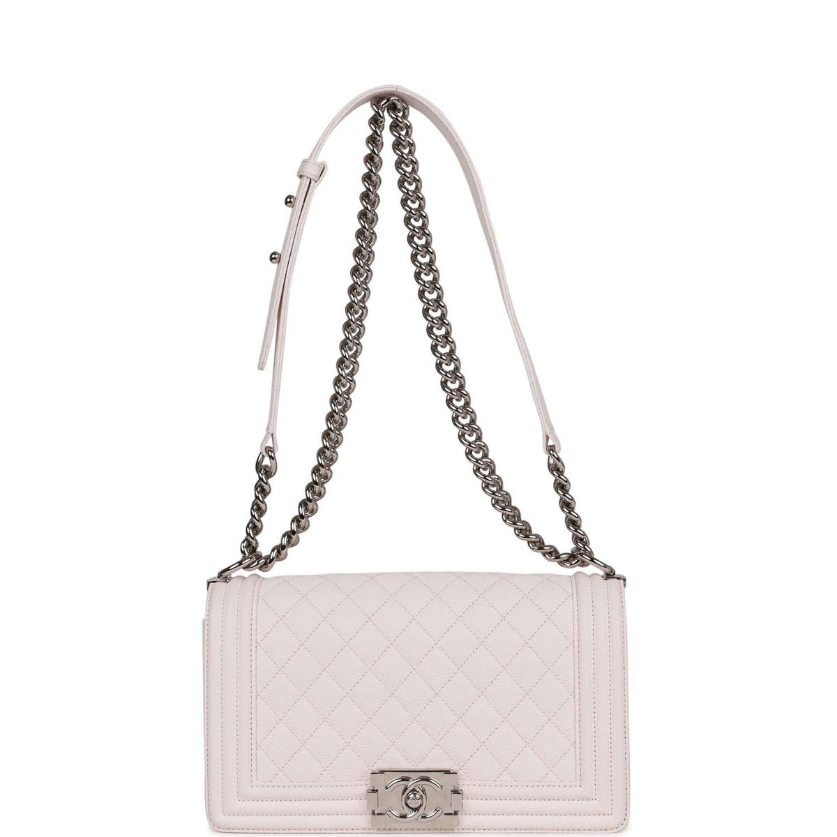 Chanel Medium Boy Light Pink Caviar Silver Hardware